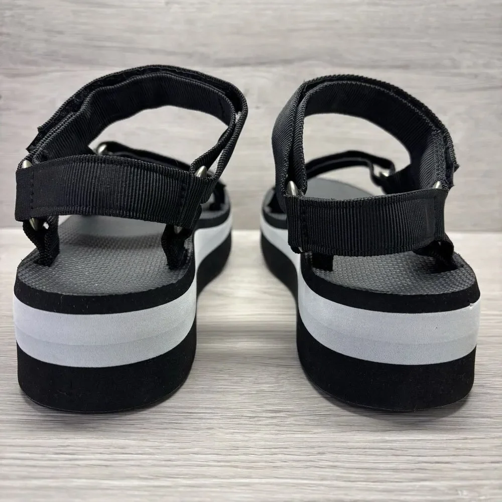 Teva Womens Casual Ankle Strap Platform Sandals Black Gray Size 10 Outdoor - Picture 3 of 13